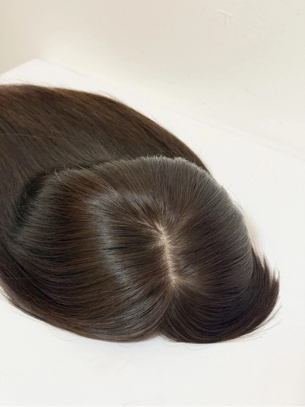 18” ADiva Wig Silk Top Kosher Sheitel Wig With Bangs Brown 100% Human Hair